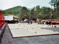 installation of drilling containment pad at drill site