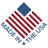 Made In The USA Logo with American Flag
