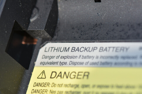 OHSA battery storage warning label